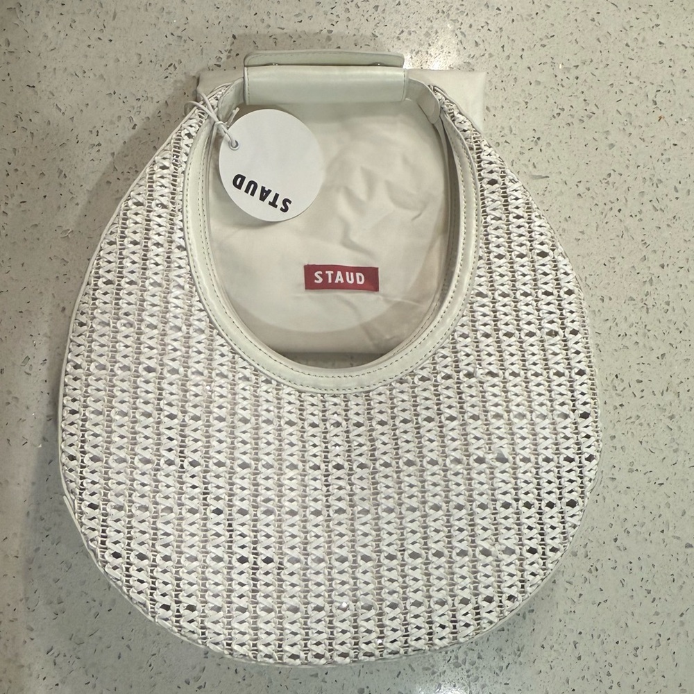 Staud White Woven Women's Bag